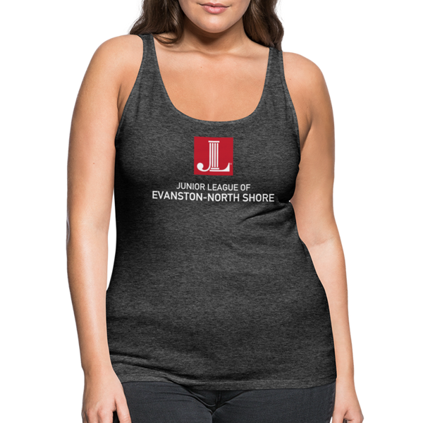 JL Evanston-North Shore "Logo" Women’s Premium Tank Top - Black/Gray - charcoal grey
