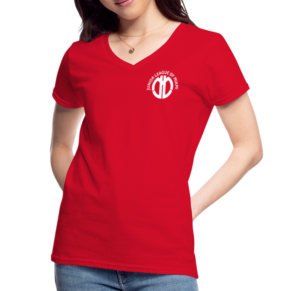 Miami Women's V-Neck T-Shirt - red