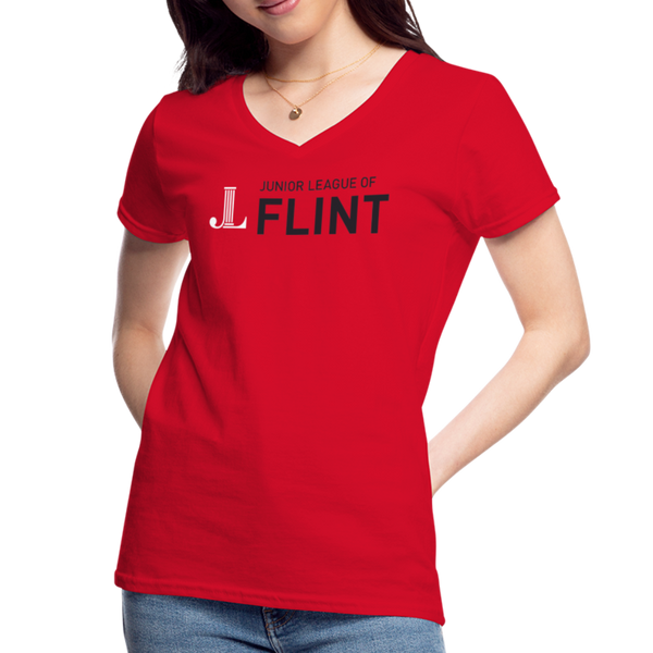 JL Flint Women's V-Neck T-Shirt - red