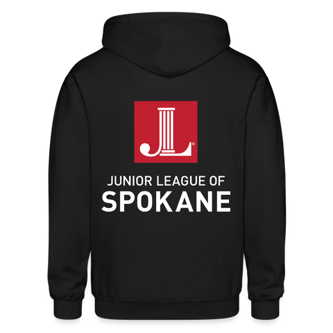 JL Spokane "Logo" Heavy Blend Adult Zip Hoodie - black