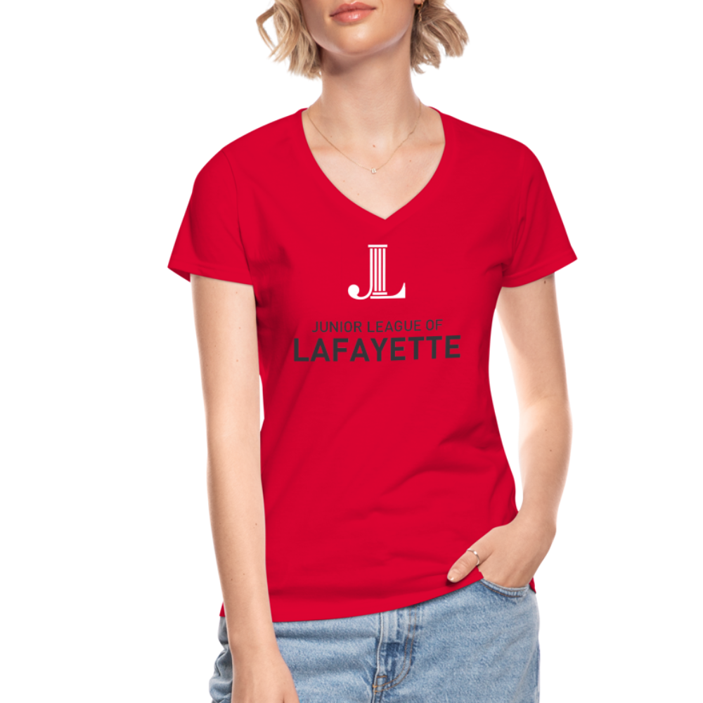 JL Lafayette "Logo" Women's V-Neck T-Shirt - red