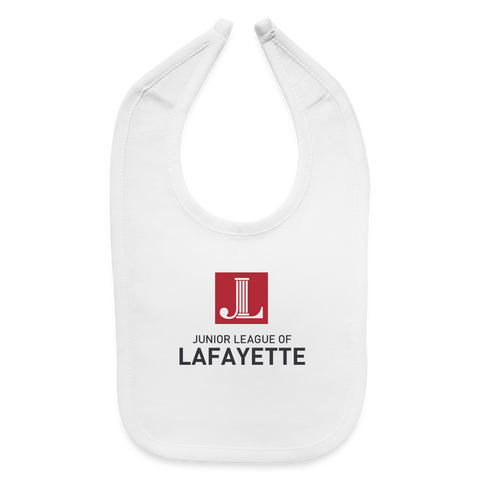 JL Lafayette "Logo" Baby Bib - white